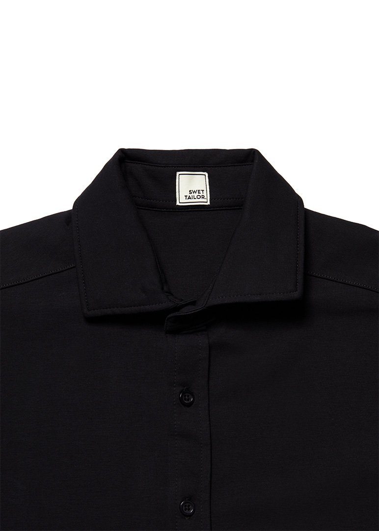 Short-Sleeve Polished Shirt | Black