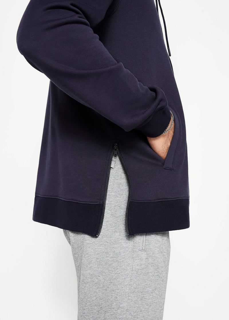 Side Zip Hoodie | Blue