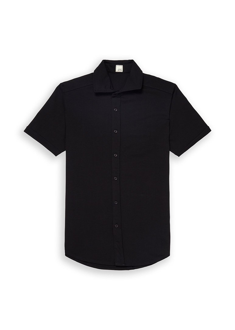 Short-Sleeve Polished Shirt | Black