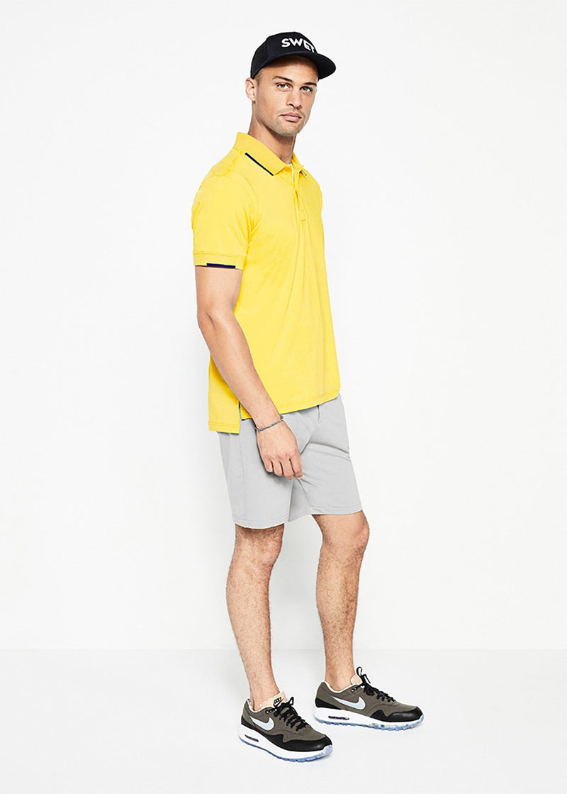 Performance Tipped Polo | Yellow w/Navy Tipping