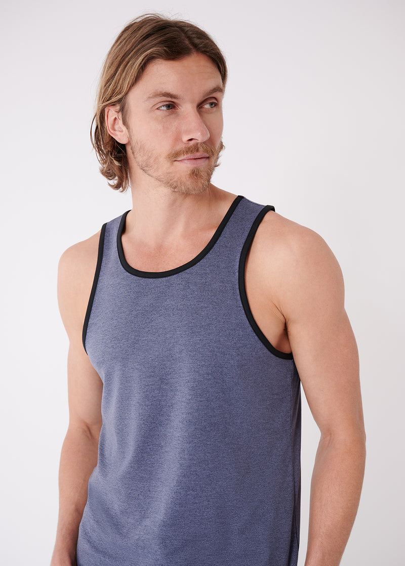 Summit Ringer Tank | Heather Blue