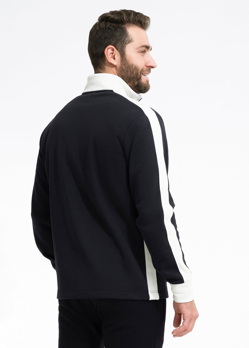 Stretch Fleece Quarter Zip | Black with Snow