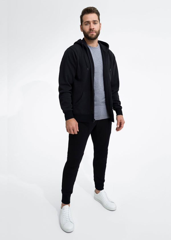Stretch Fleece Zip Hoodie | Black