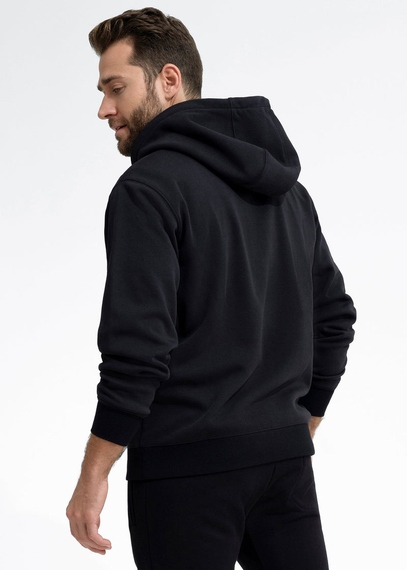 Stretch Fleece Zip Hoodie | Black