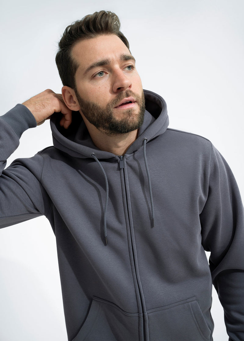Stretch Fleece Zip Hoodie | Monument