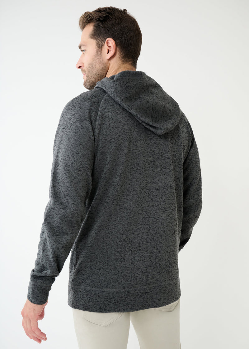 Mixed Fabric Fleece Hoodie | Charcoal Heather