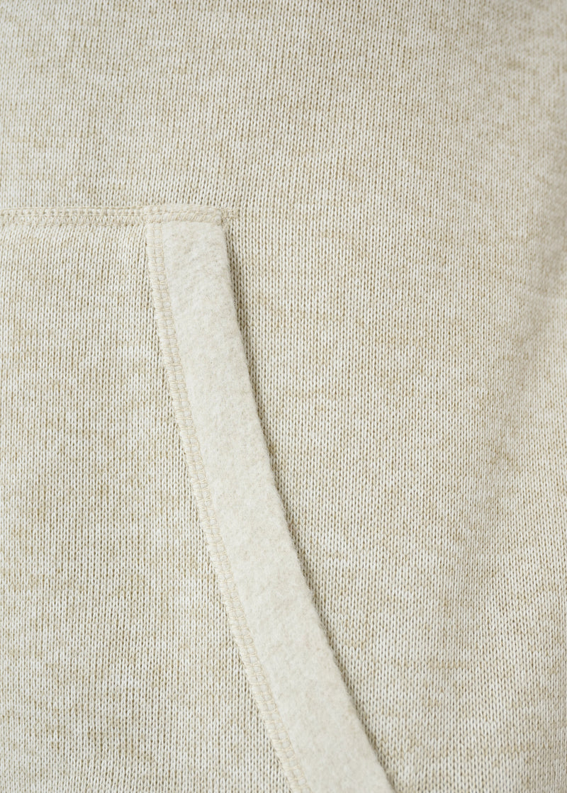 Mixed Fabric Fleece Hoodie | Oatmeal