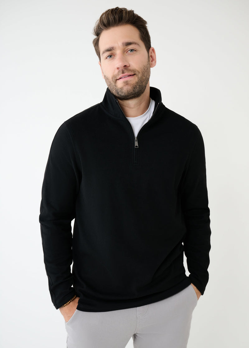 Triblend Stretch Quarter-Zip | Black