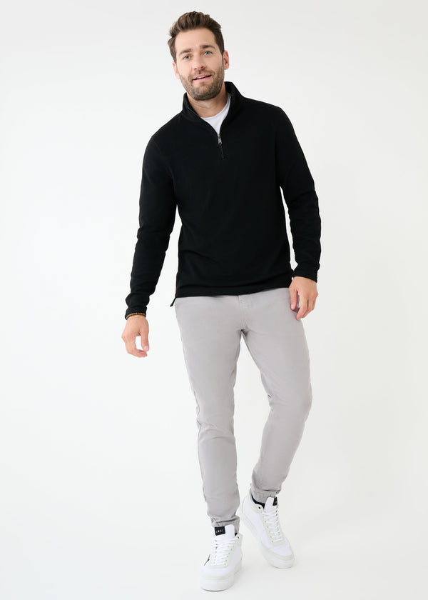 Triblend Stretch Quarter-Zip | Black