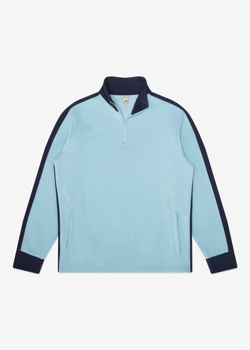 Stretch Fleece Quarter Zip | Sky Blue with Admiral