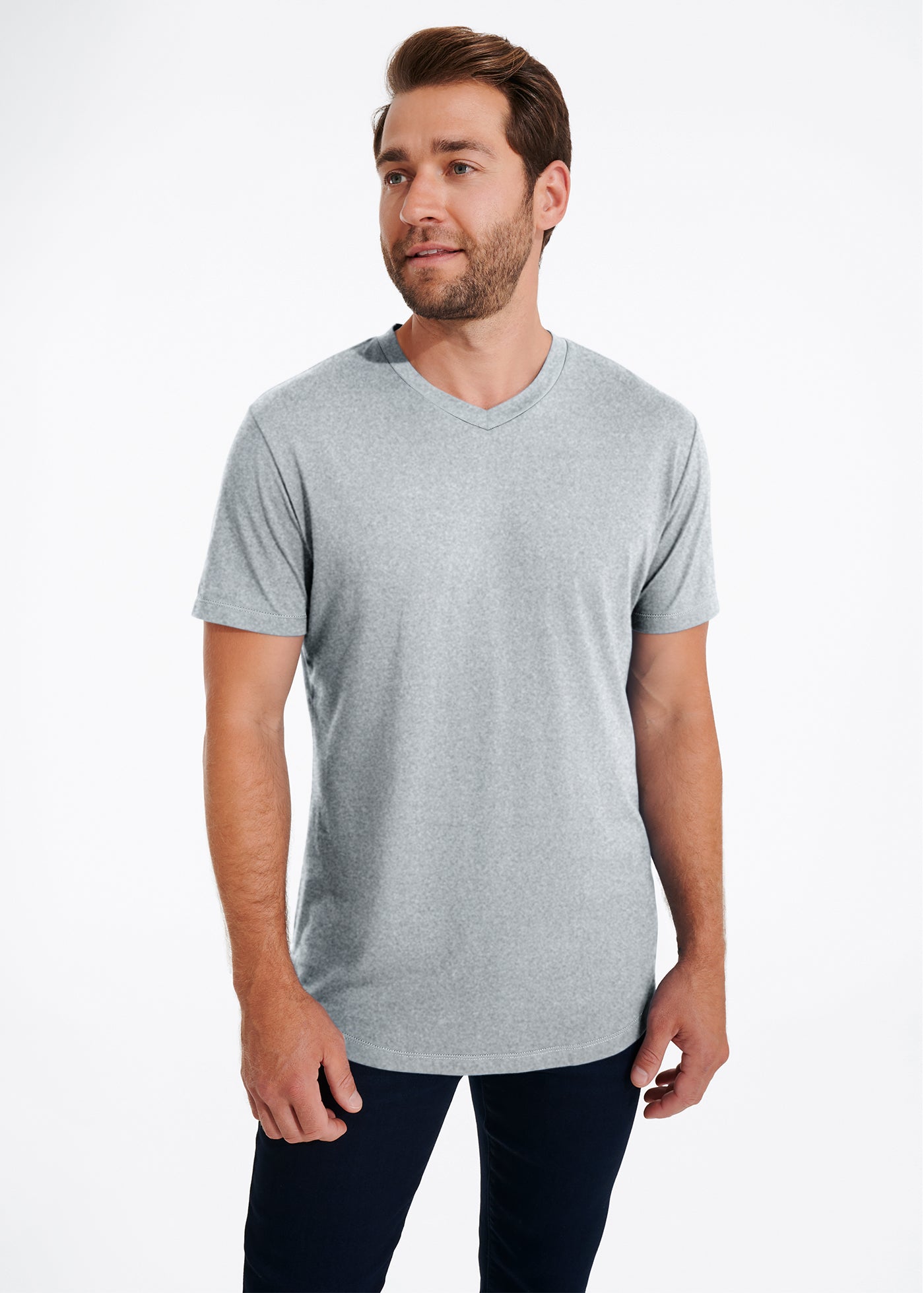 Softest V Neck T-Shirt | Heather Grey – SWET Tailor
