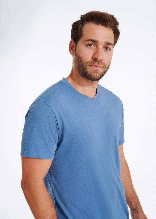 Softest V Neck T-Shirt | Indigo Blue