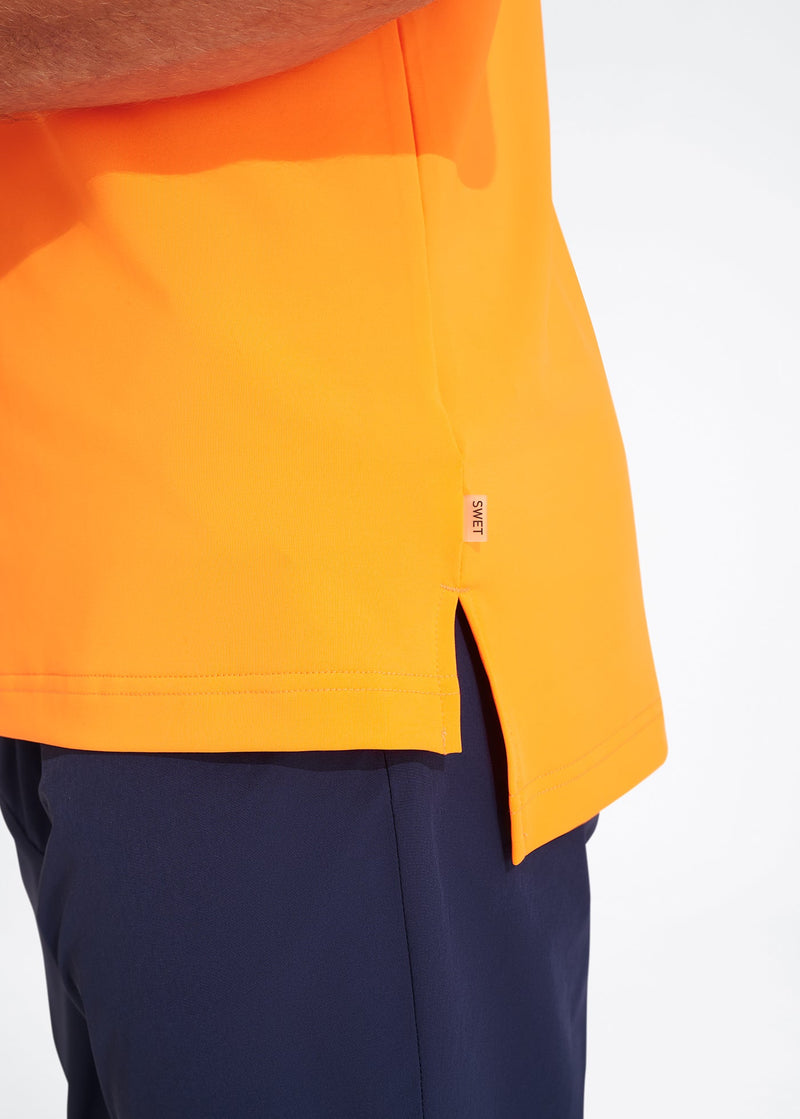 Performance Tipped Polo | Orange w/ Navy Tipping