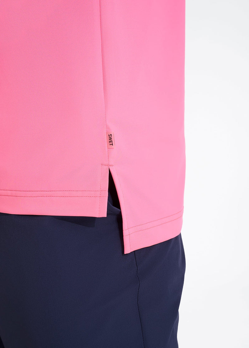 Performance Tipped Polo | Pink w/ Navy Tipping