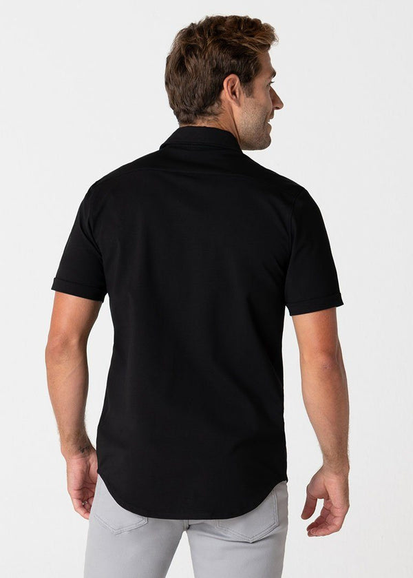 Short-Sleeve Polished Shirt | Black