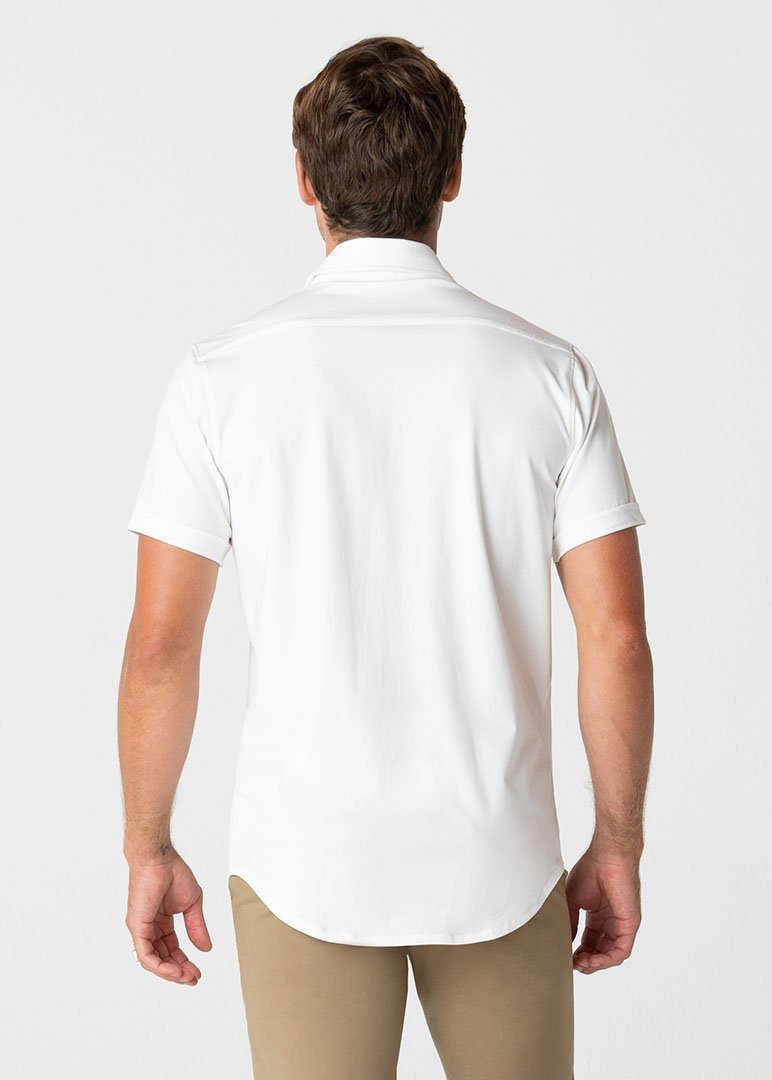 Short-Sleeve Polished Shirt | White