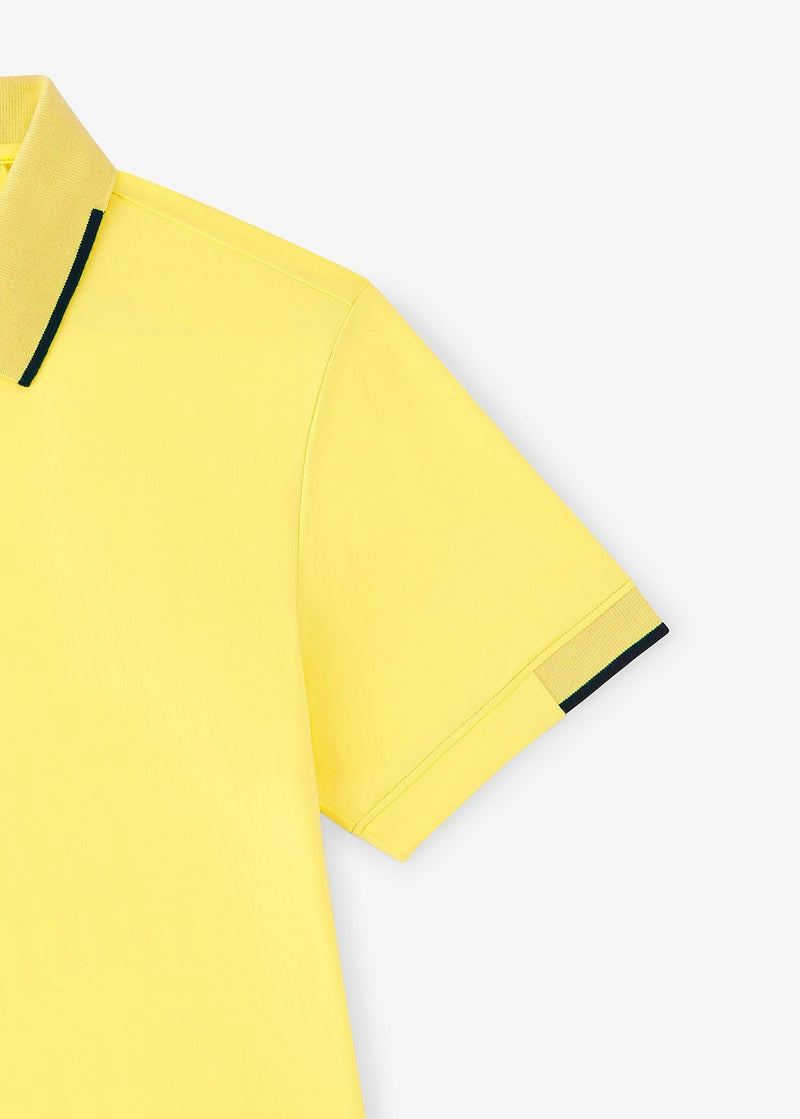 Performance Tipped Polo | Yellow w/Navy Tipping