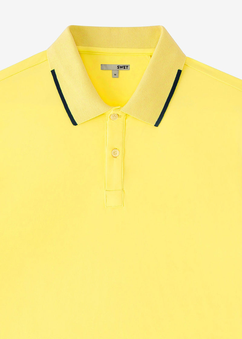 Performance Tipped Polo | Yellow w/Navy Tipping