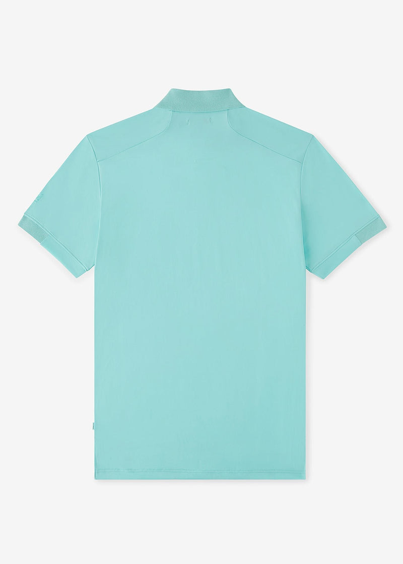 Performance Tipped Polo | Aqua w/Navy Tipping