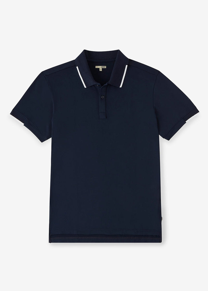 Performance Tipped Polo | Navy w/White Tipping