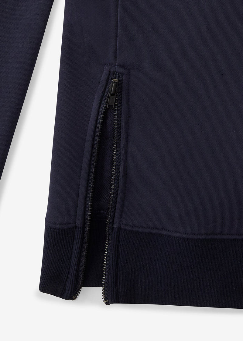 Side Zip Hoodie | Blue