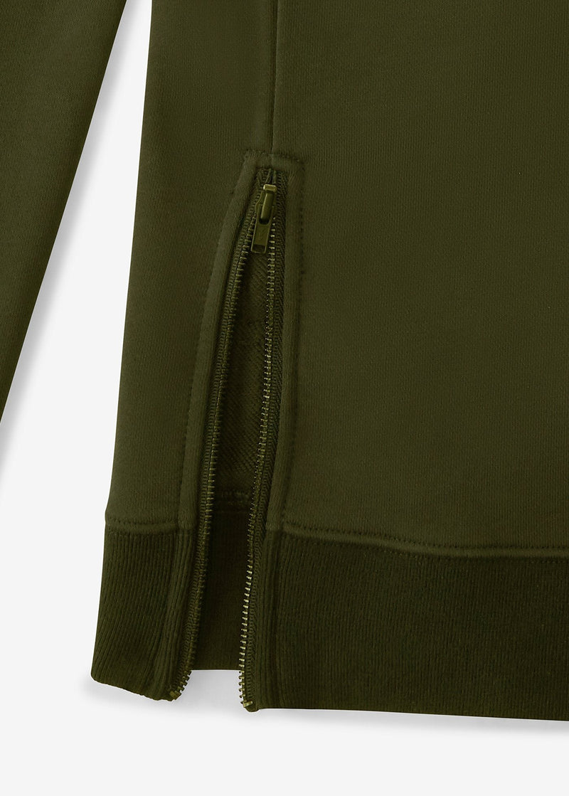 Side Zip Hoodie | Olive